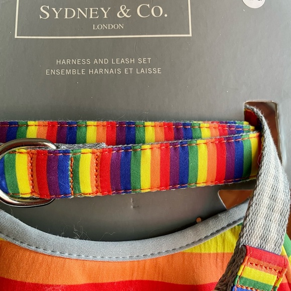 Rainbow coloured leash & harness set for large dog - Picture 4 of 4